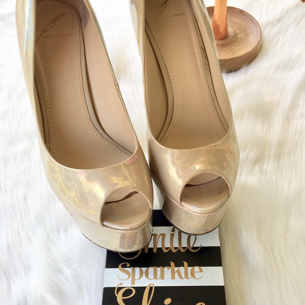 B Brian Atwood Open Toe Heals Size 7 1/2 - Picture 2 of 8